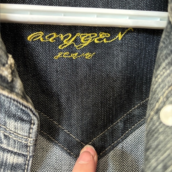 ✨Oxygen Cropped Distressed Denim Jacket Small - Picture 4 of 6